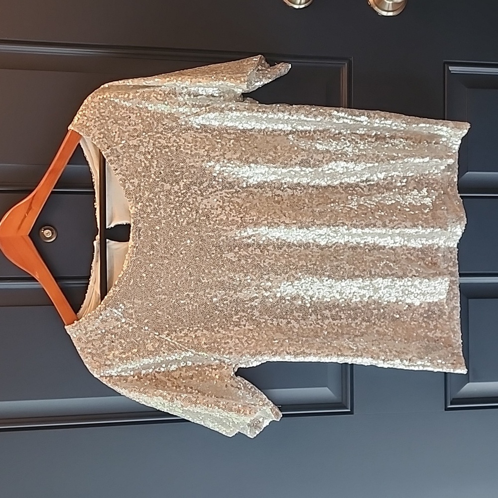 Silver sequin top